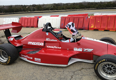 Alan McCallum with Checker Flag - Race 2